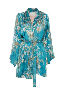 Blommig Kimono i Satin