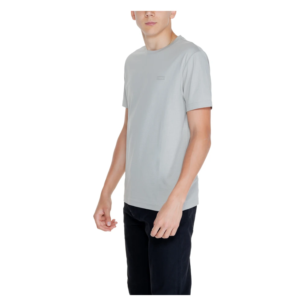 Calvin Klein Katoenen Heren T-shirt Polo Collectie Gray Heren