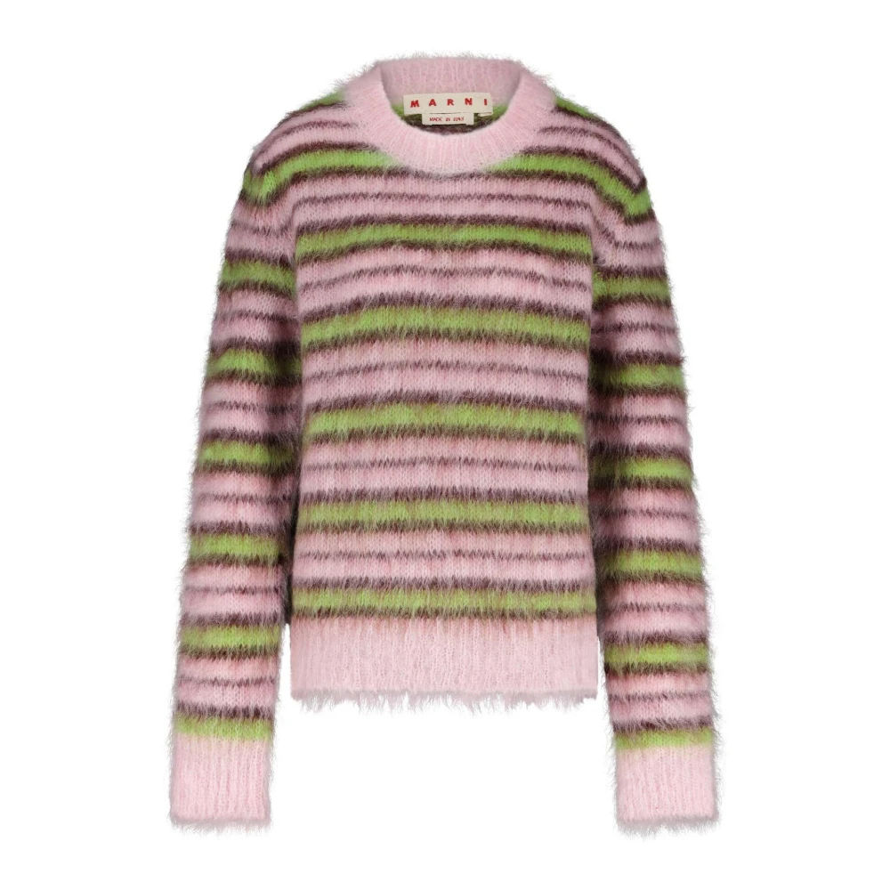 Marni Randig Mohair Pullover Tröja Multicolor, Dam