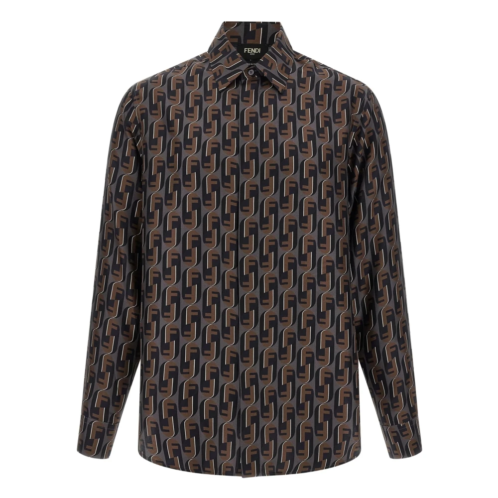 Fendi Herren Braun Shirts, Sgröße: