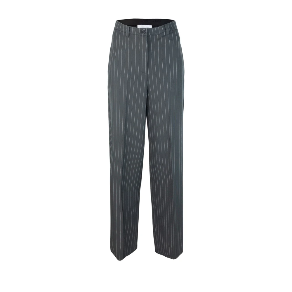 Patrizia Pepe Herr Bekväma Passform Pinstripade Byxor Gray, Dam