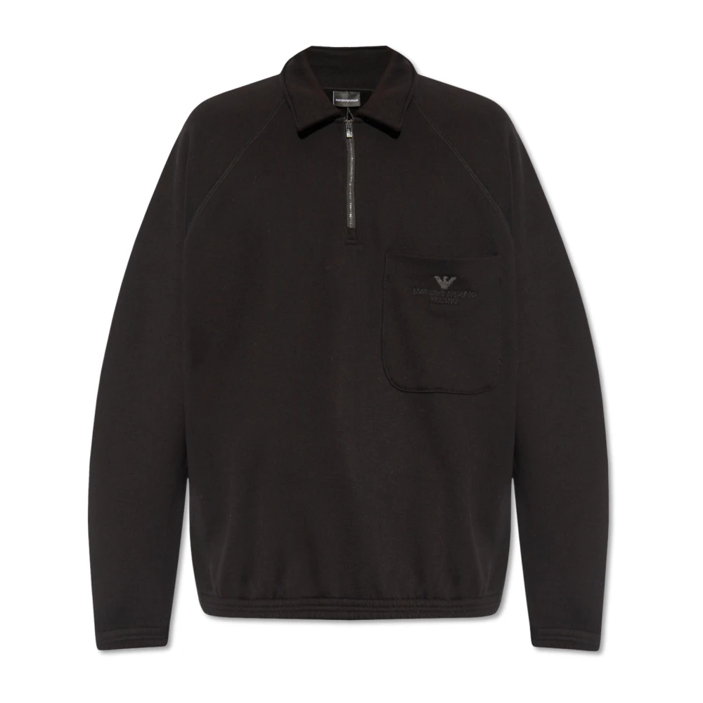 Emporio Armani Polo sweatshirt Black, Herr