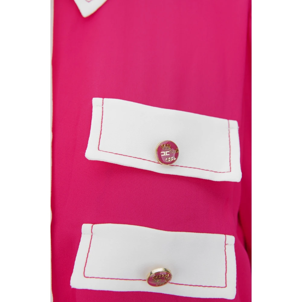 Elisabetta Franchi Korte mouwen knoopshirt Pink Dames