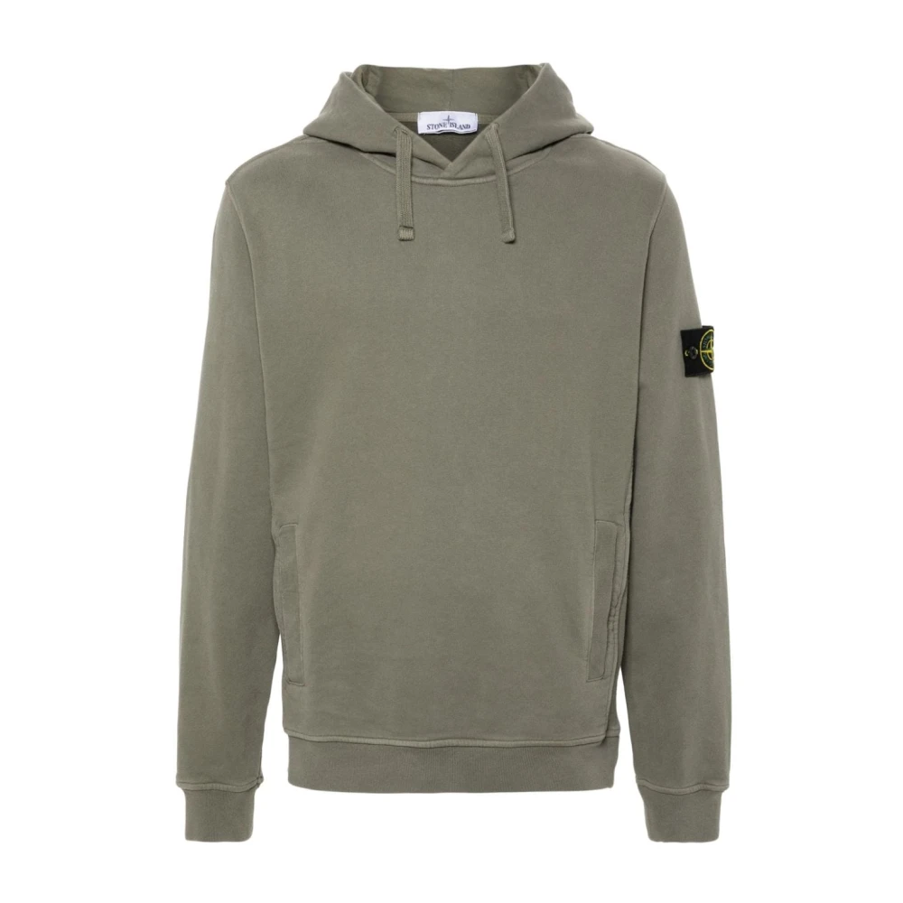 Stone Island Grön Tröja med Huva och Emblem Green, Herr