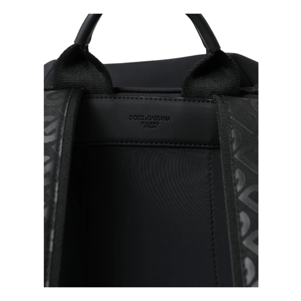 Dolce & Gabbana Neopreen Schoolrugzak met Logo Details Black Heren