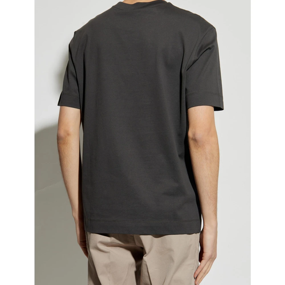Emporio Armani Logo Print Jersey T-shirts en Polos Black Heren