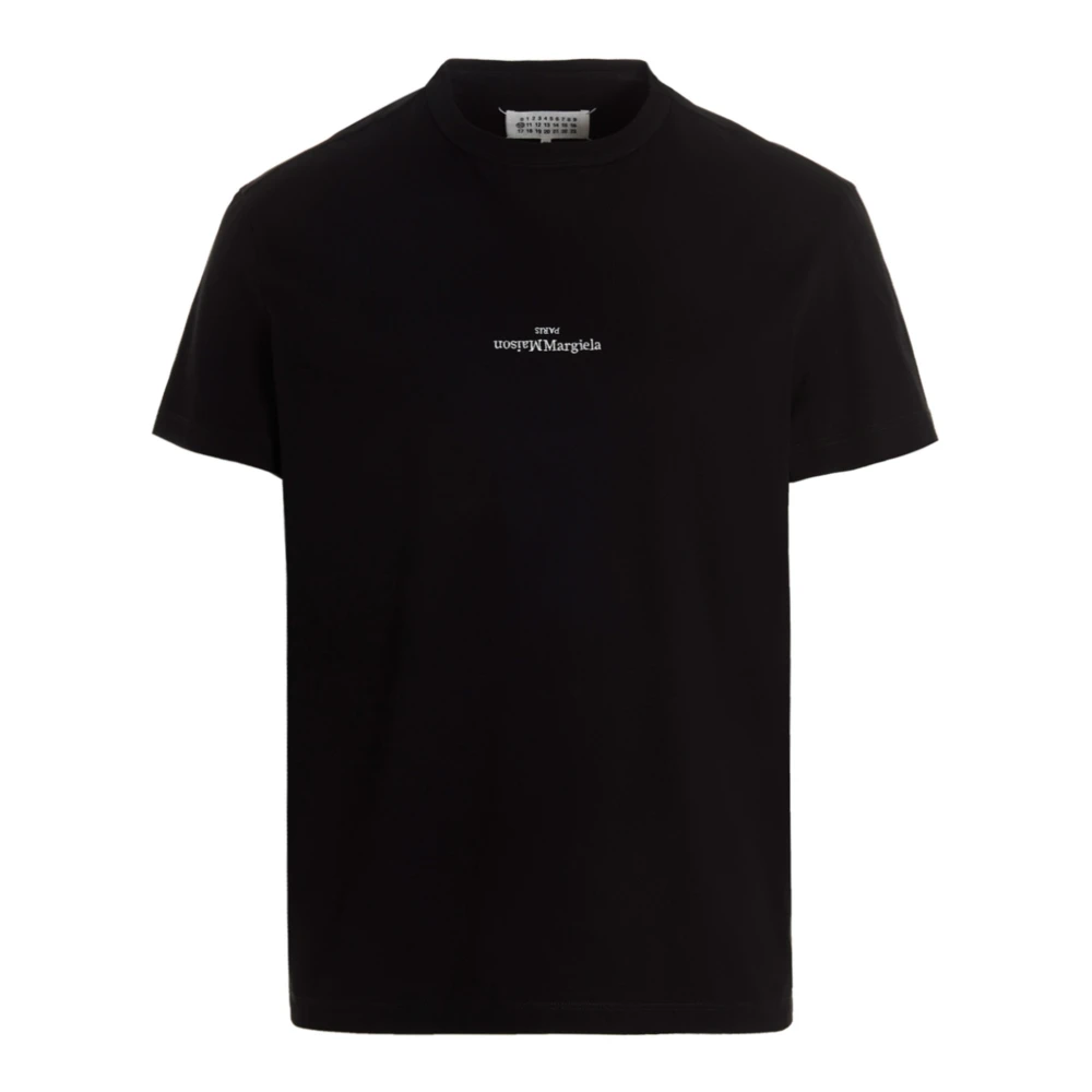 Maison Margiela , T-Shirts, Male, Black, M, Distorted Logo T-Shirt - Image 6