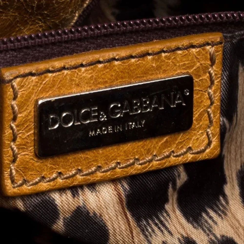 Dolce & Gabbana Pre-owned Leather shoulder-bags Beige Dames