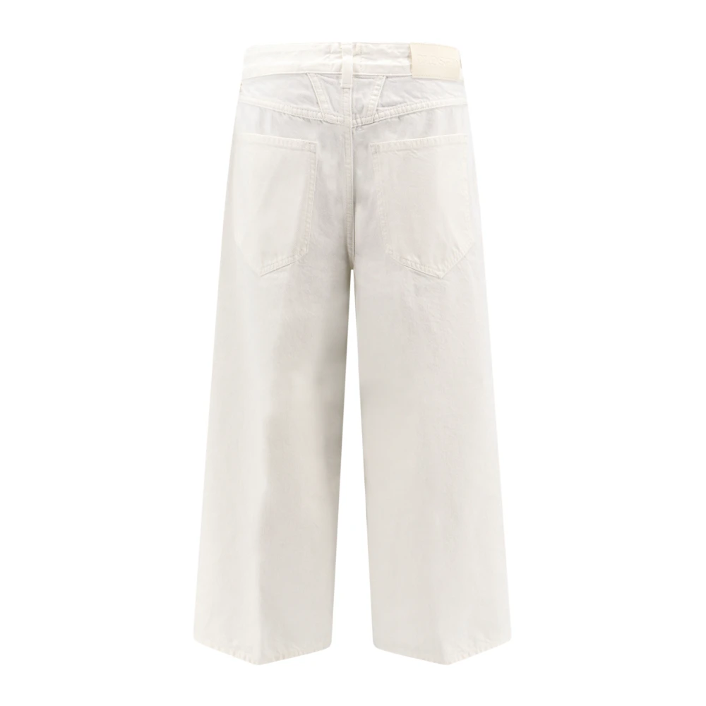 closed Cropped Trousers White Dames