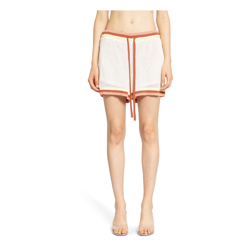 Zimmermann Relaxte Gehaakte Gebreide Shorts White Dames