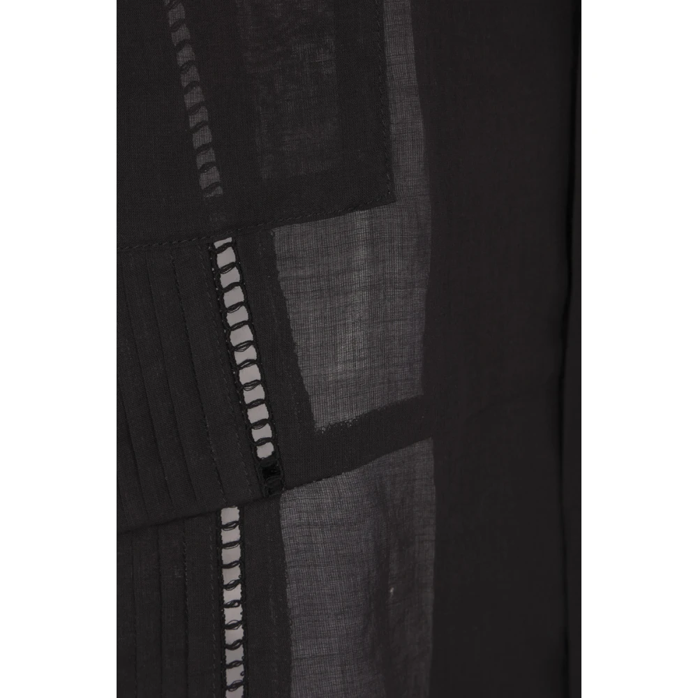 Magliano Zwarte katoenen Guayabera-shirt met geplooide details Black Heren
