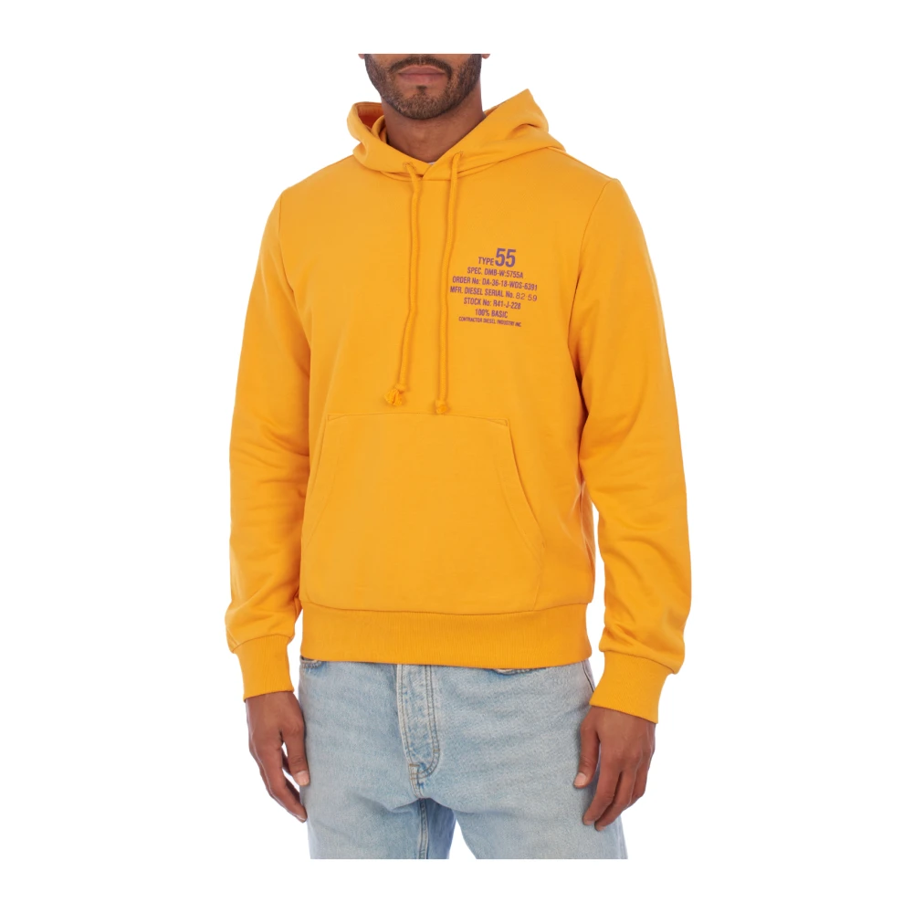 Diesel Uomo Giallo - Felpa Moderna Con Design Testuale - Sweatshirts & Hoodies - L