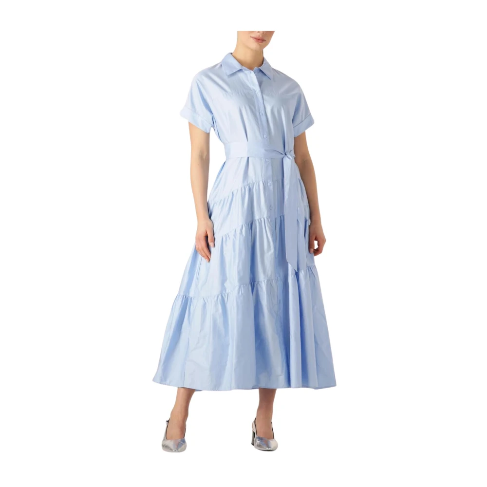 Devotion Blauwe Midi Jurk met Elegante Charme Blue Dames