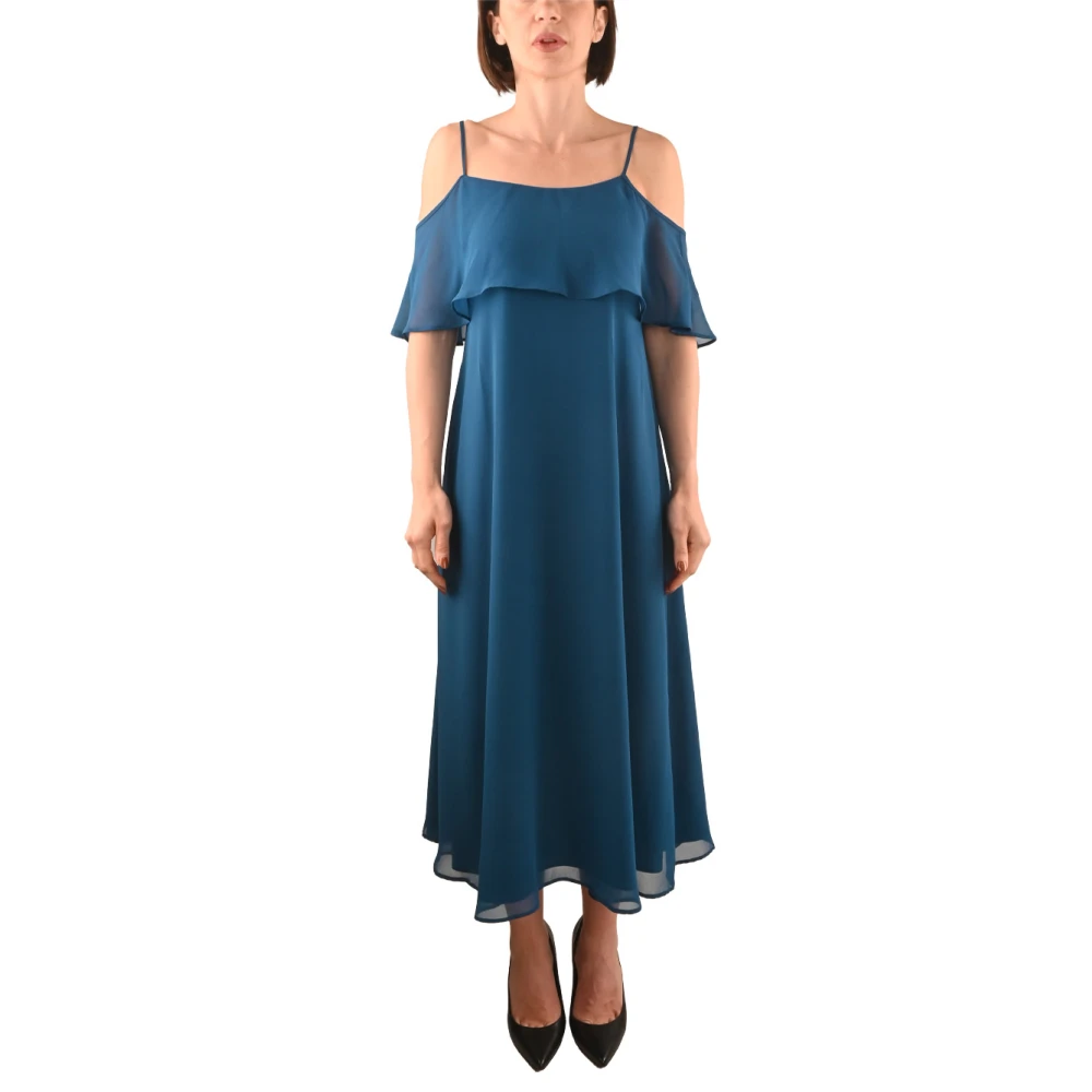 Pennyblack Luchtige Georgette Jurk met Gerimpelde Top Blue Dames