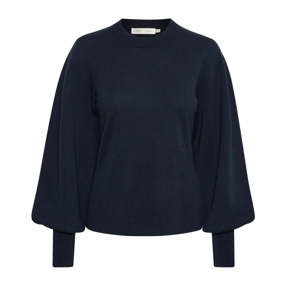 Inwear Women's Blue Round-Neck Knitwear, S, Round-Neck Knitwear