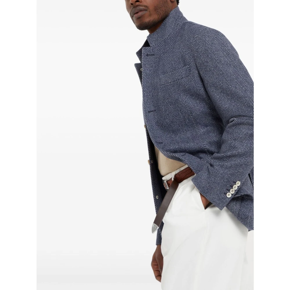 BRUNELLO CUCINELLI Kasjmier Gebreide Trui Beige Brown Heren