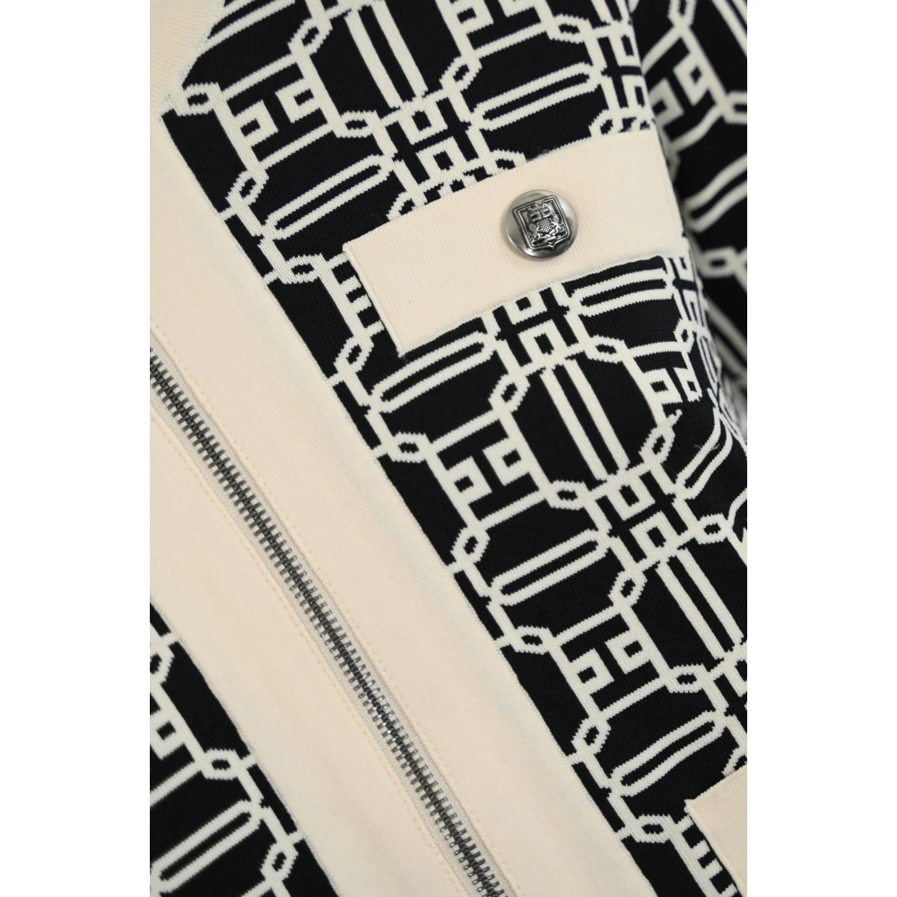 Elisabetta Franchi Geknipte Cardigan in Viscose Zwart Multicolor Dames