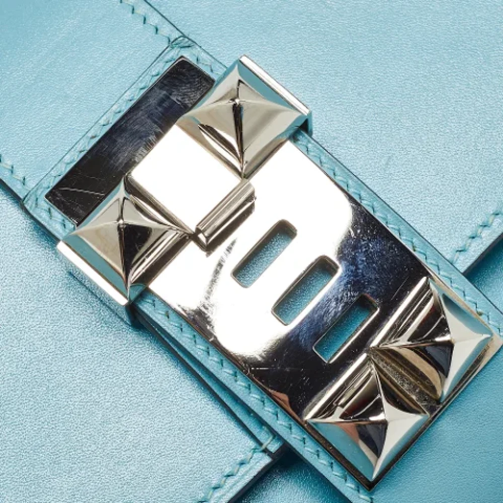 Hermès Vintage Pre-owned Leather clutches Blue Dames