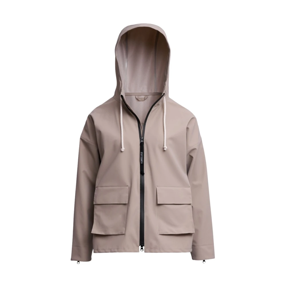 Stutterheim Matt Dragkedja Regnrock Beige, Dam