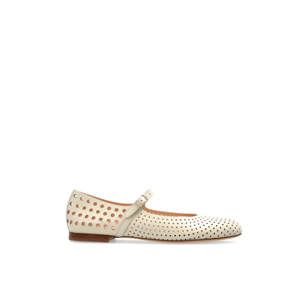 Agl Beige Läder Balettlägenheter Milly