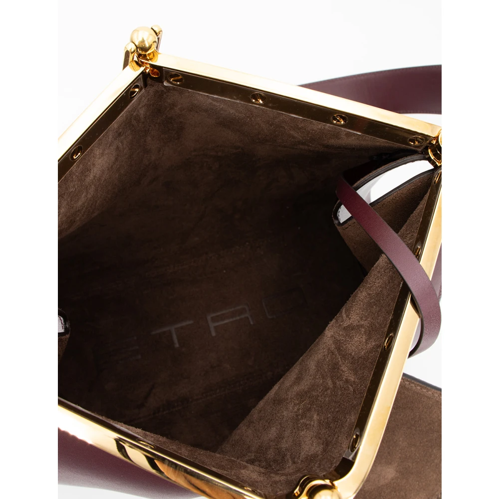 ETRO Iconische Leren Tas met Metalen Sluiting Red Dames