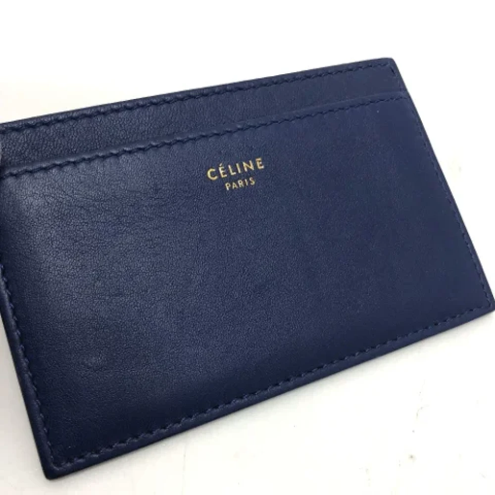 Celine Vintage Pre-owned Leather home-office Blue Dames