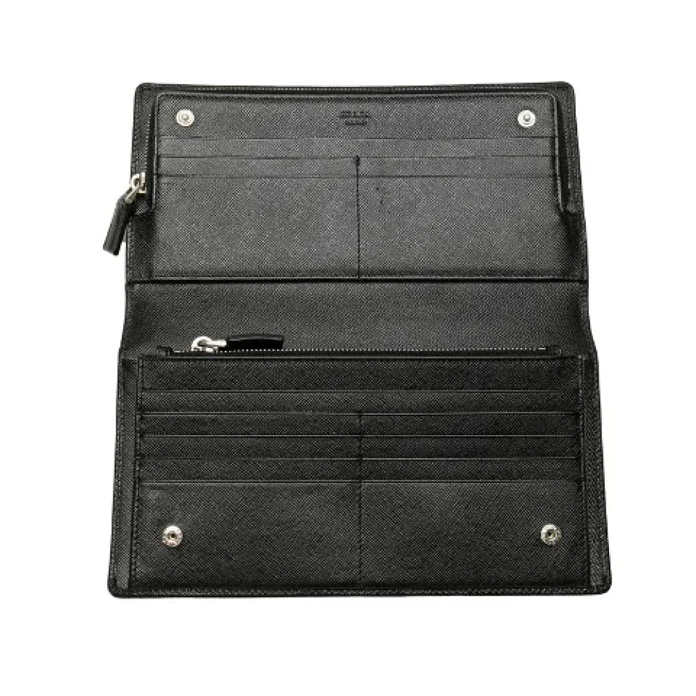 Prada Vintage Pre-owned Leather wallets Black Dames