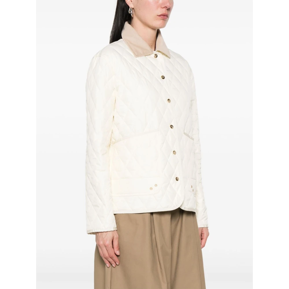Fay Witte Ribfluwelen Kraag Overhemd Lange Mouwen White Dames