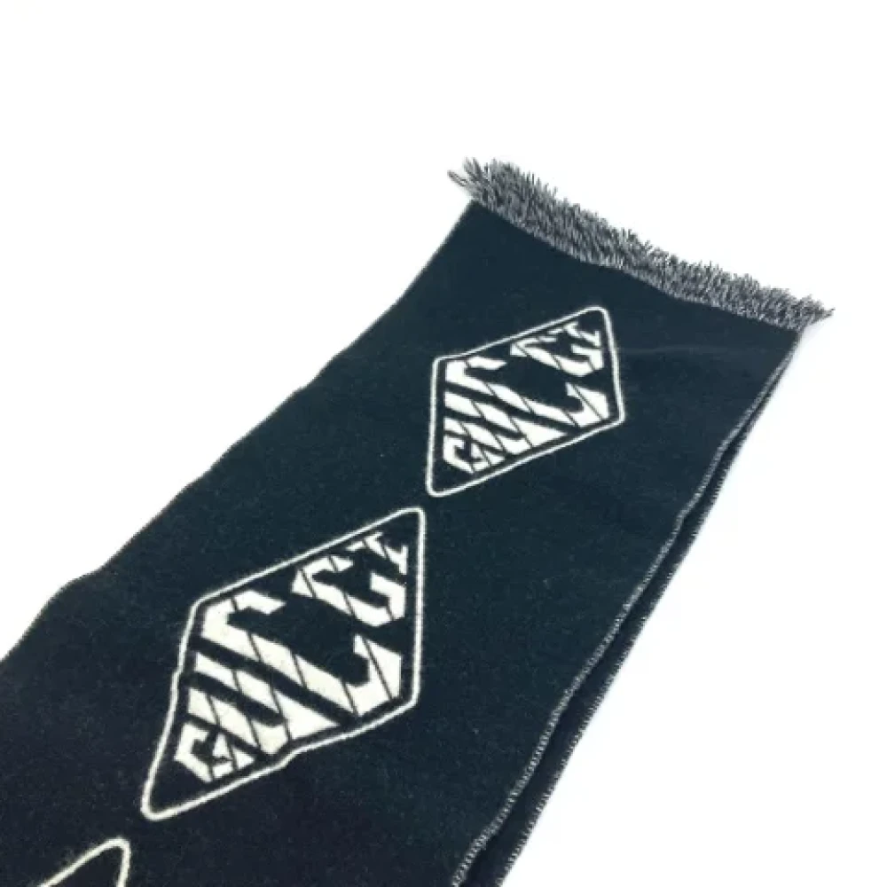 Gucci Vintage Pre-owned Wool scarves Blue Heren
