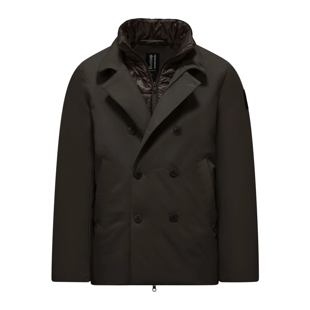 BomBoogie Double-breasted jas met afneembaar gewatteerd interieur Brown Heren