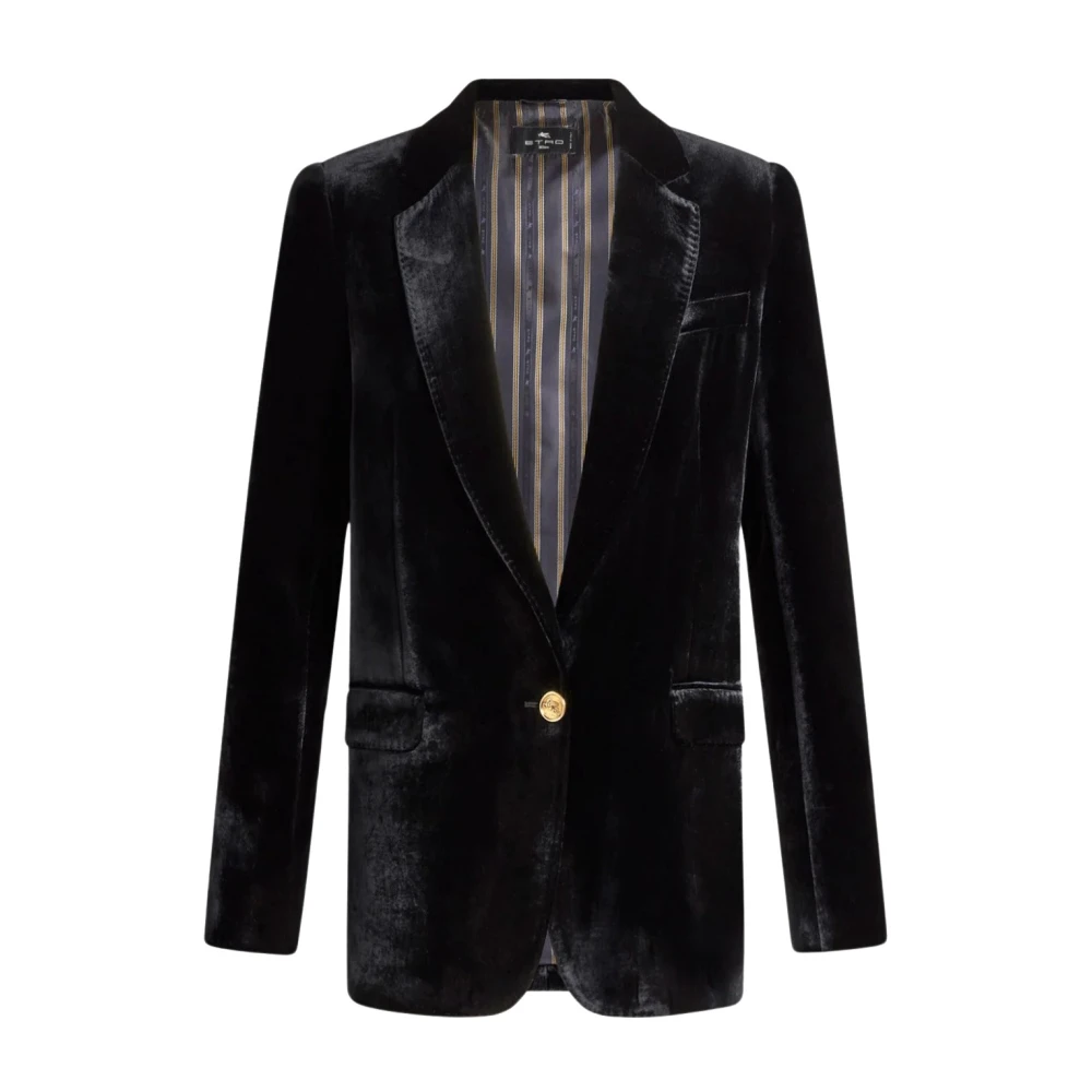Etro Black Blazers, Female, Xs, Stylish Womens Jacket For Aw24