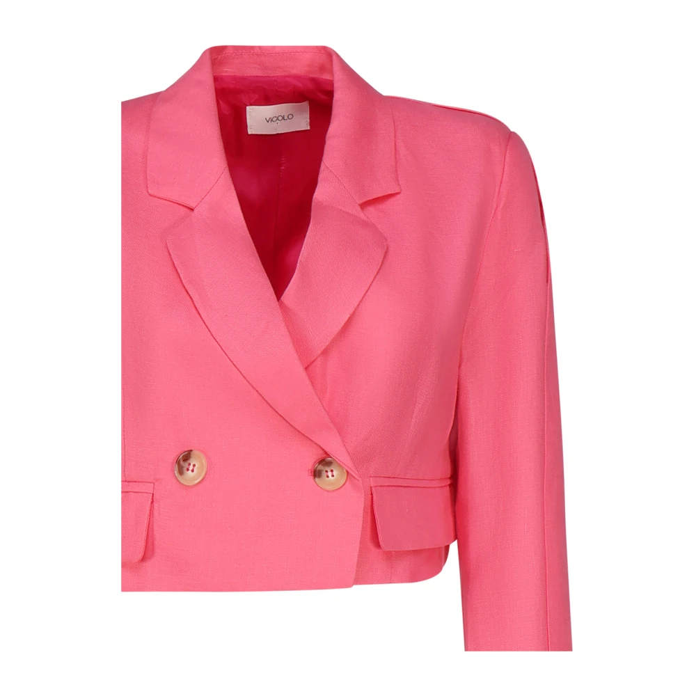 ViCOLO Roze cropped jasje Pink Dames