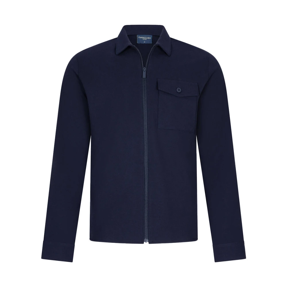 Cavallaro Stijlvolle Overshirt Jas Blue Heren