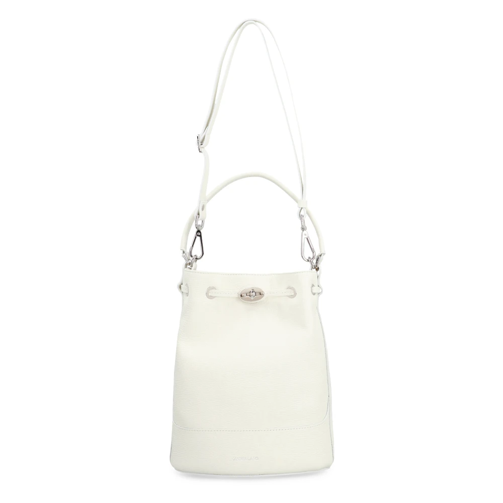Zanellato Leren Bucket Bag met Top Handvat White Dames