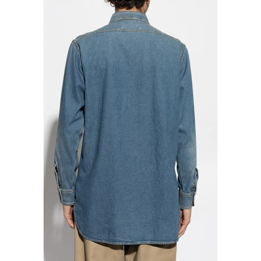 Maison Margiela Denim shirt met vintage effect Blue Heren