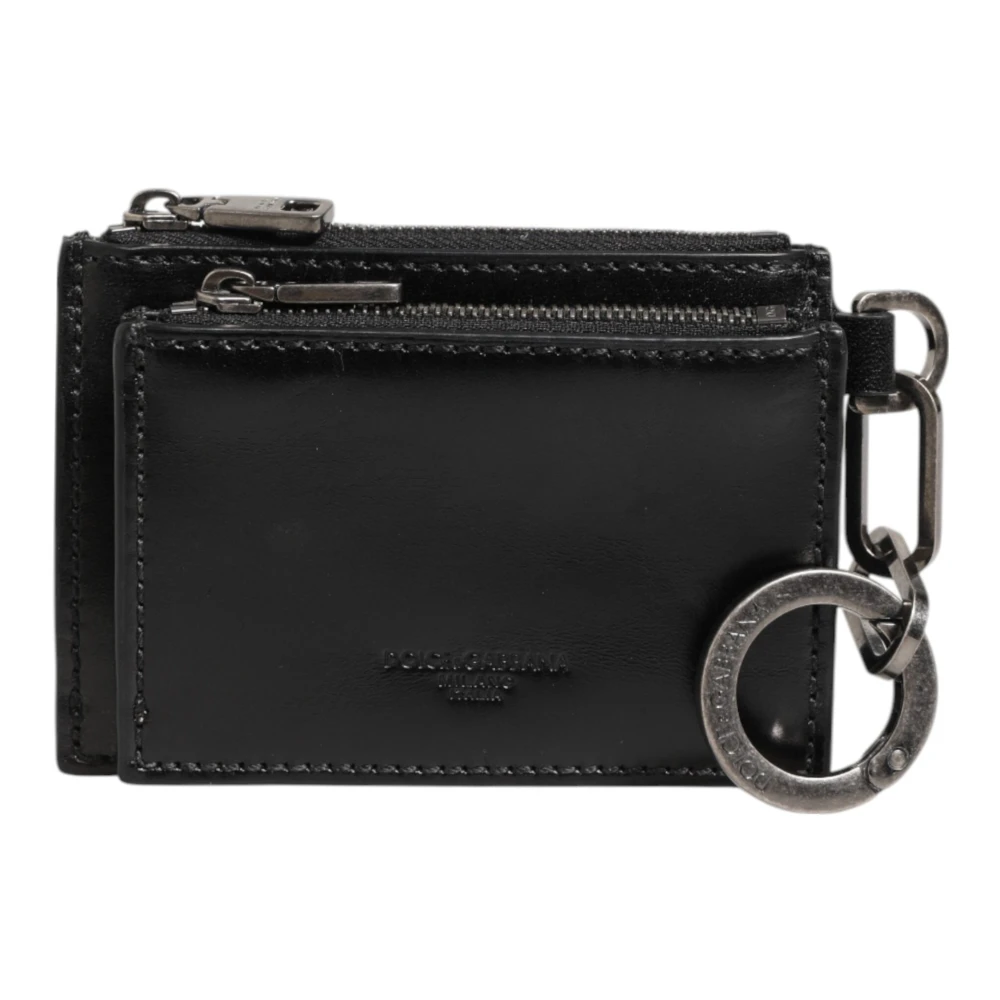 Dolce & Gabbana Mannelijk Zwart Accessoires Heren, One Size, Leer, Kaarthouder Portemonnee