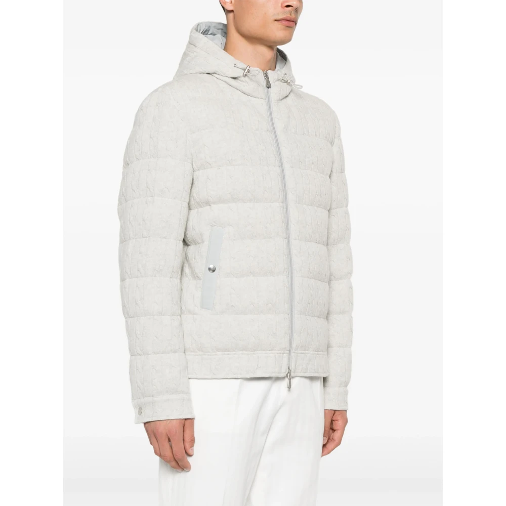 Eleventy Grijze jas met capuchon Gray Heren