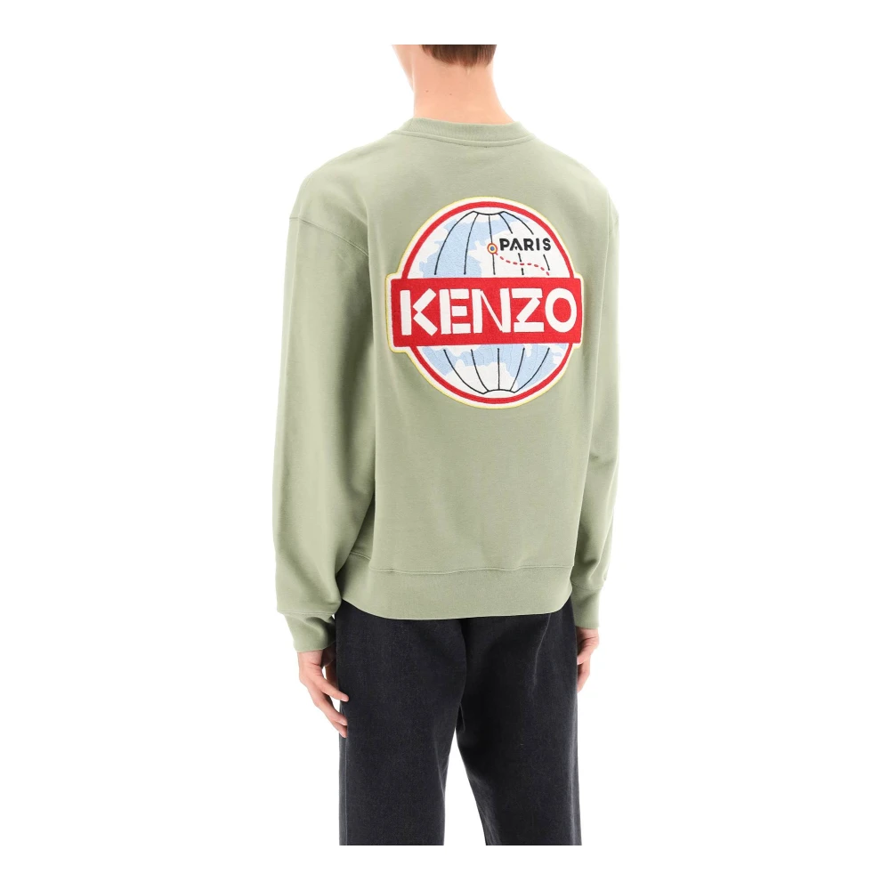 Kenzo Geborduurde Travel Crew-Neck Sweatshirt Green Heren
