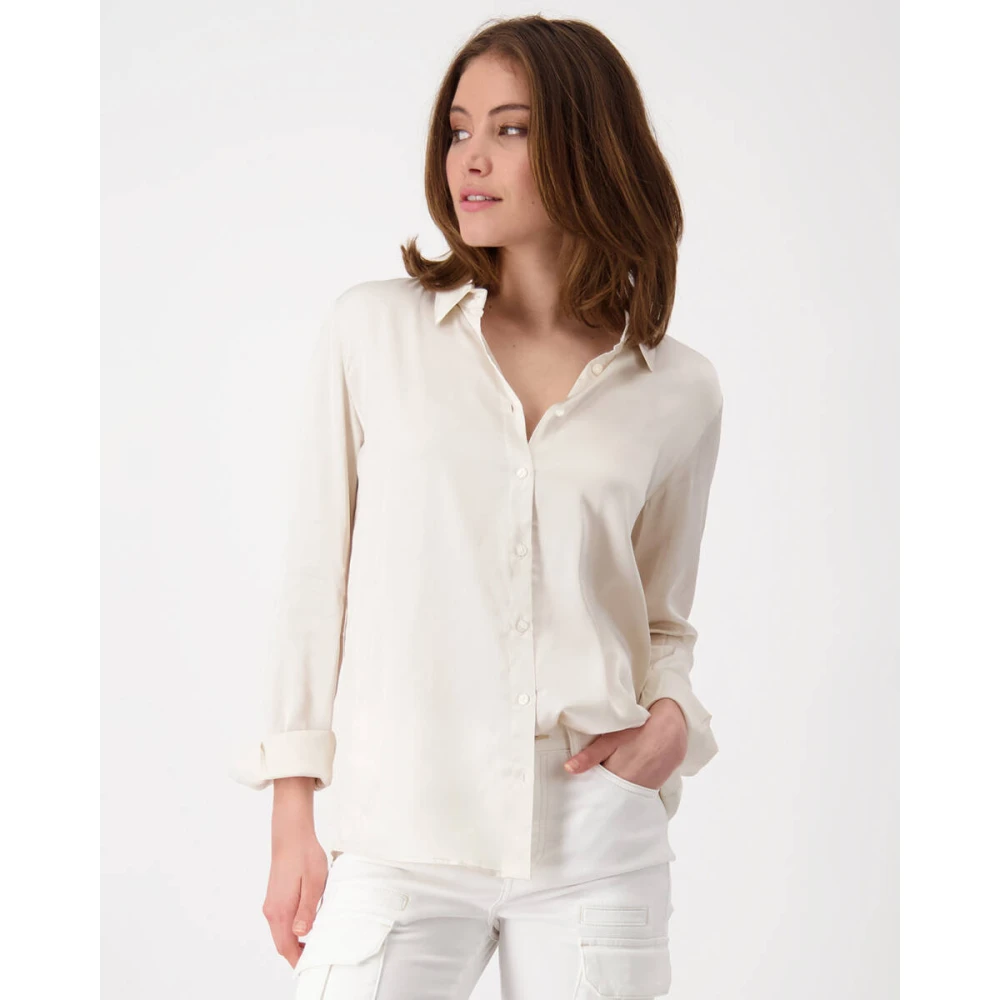 monari Lange Mouw Blouse Beige Dames