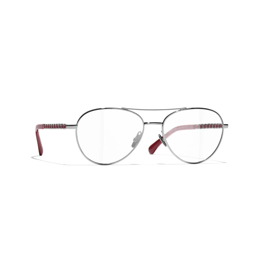 Chanel Women's Gray Glasses, 56 Mm, Pilot Eyeglasses