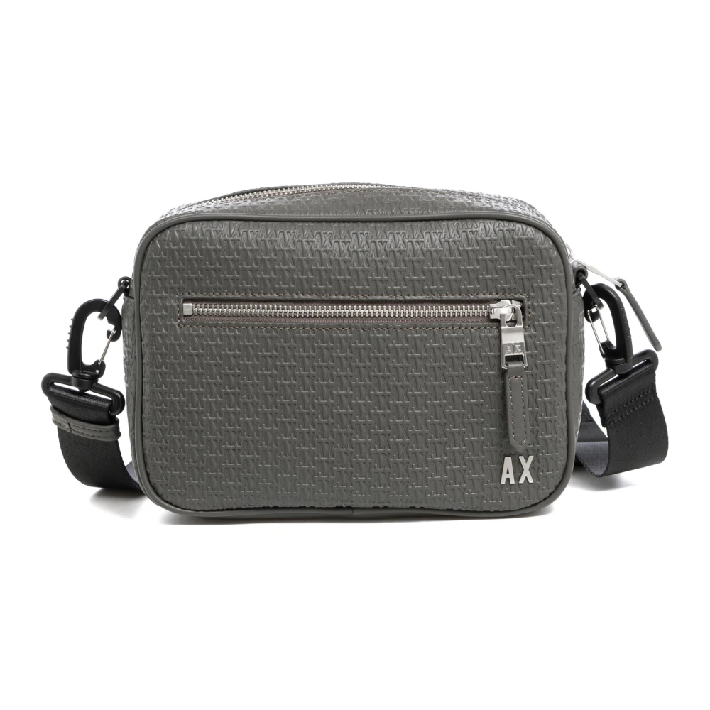 Armani Exchange Logo Crossbody Tas met Verstelbare Band Gray Heren