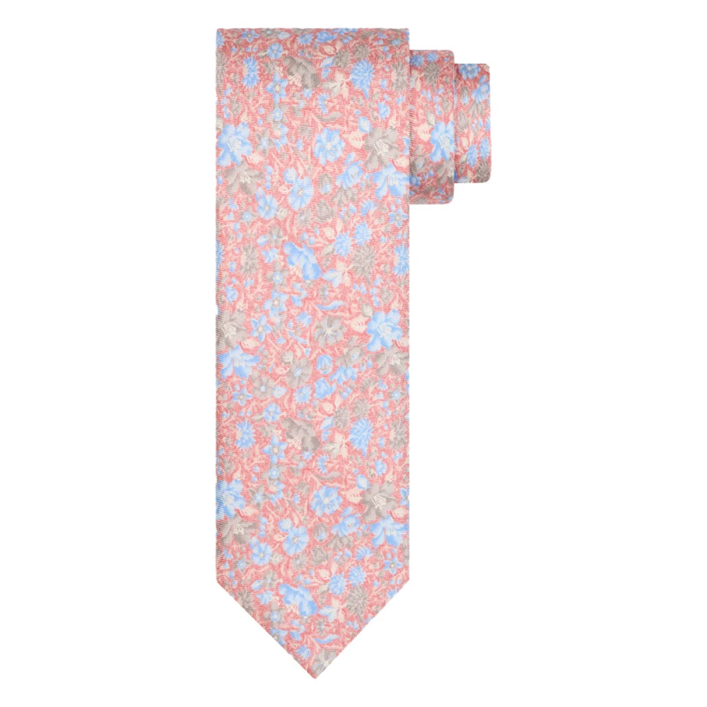 Profuomo Zijden Print Roest Stropdas Pink Heren