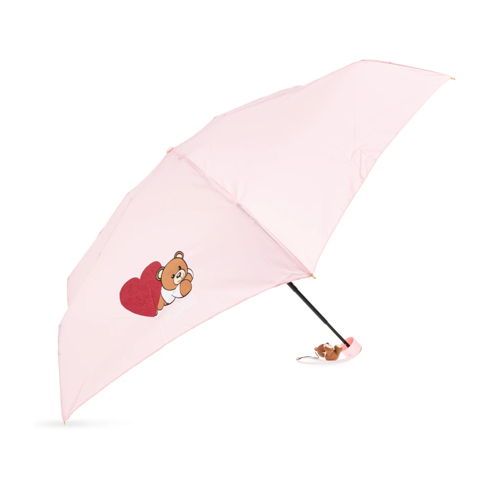 Moschino Opvouwbare paraplu met logo Pink Unisex