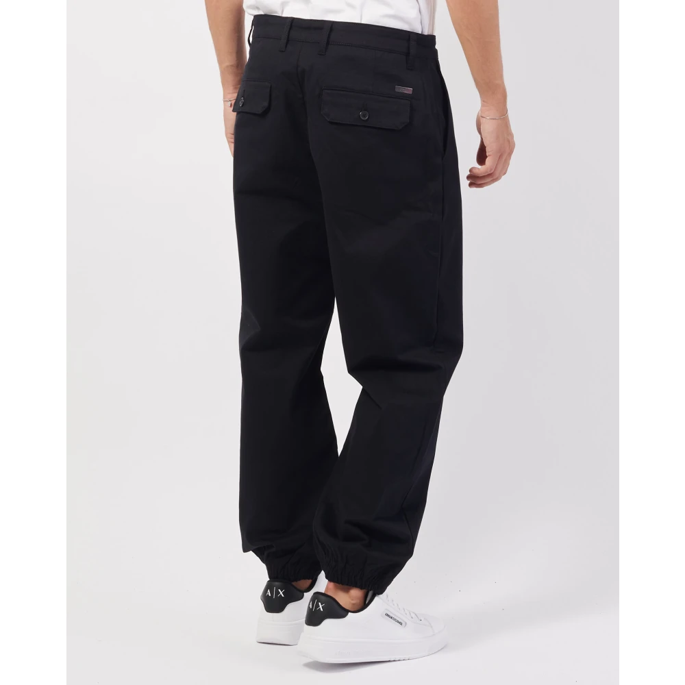 Armani Exchange Zwarte Joggingbroek met Elastische Boorden Black Heren