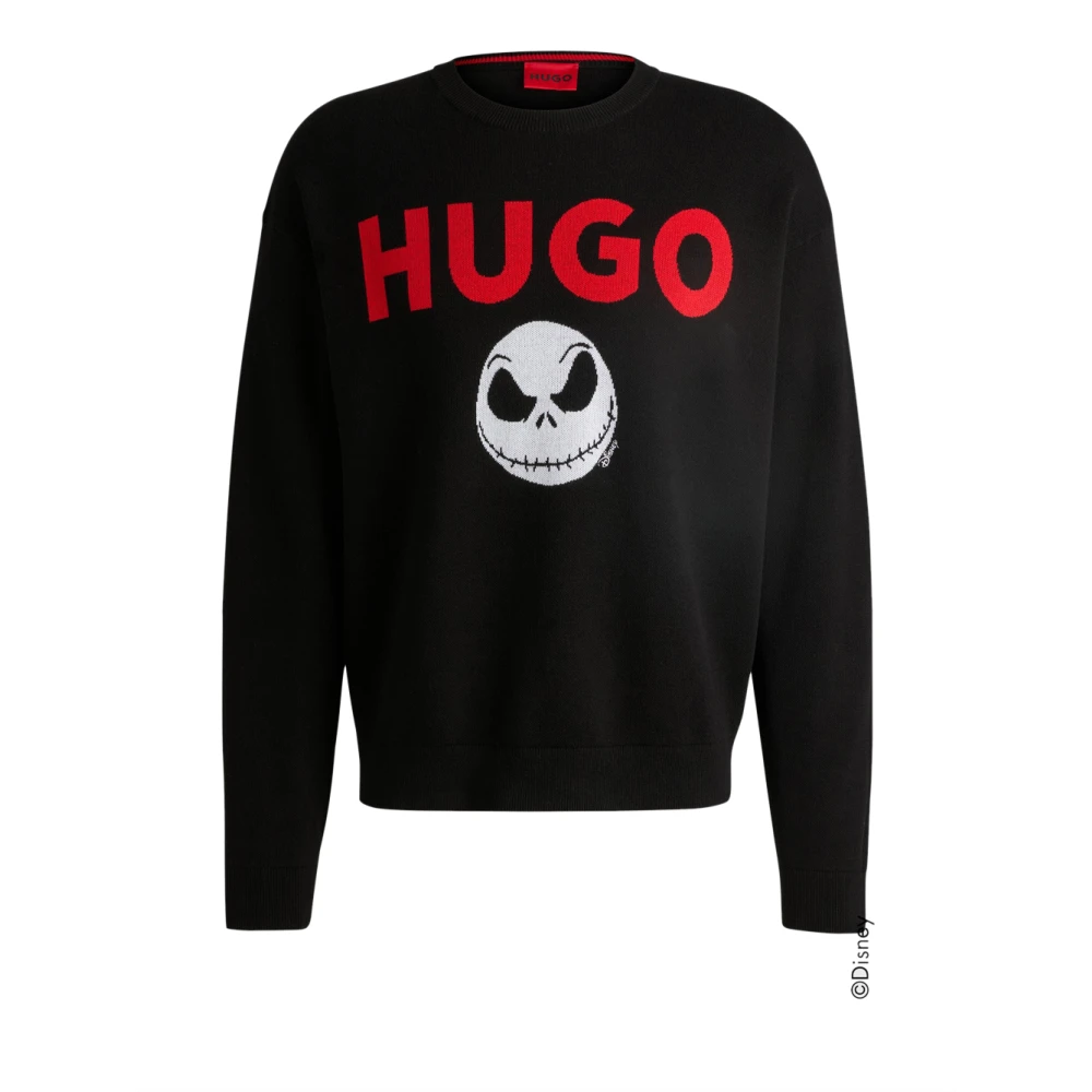 Hugo Boss Jack Skellington Oversized Sweater Zwart Black Heren