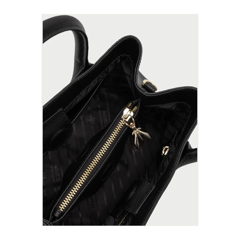 PATRIZIA PEPE Zwarte Leren Mini Shopper Black Dames