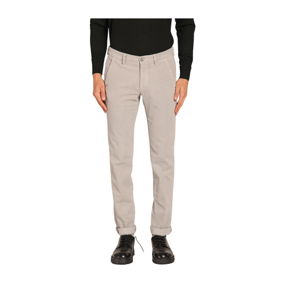 Mason's Velvet Gestreepte Slim Fit Chino Broek Green Heren