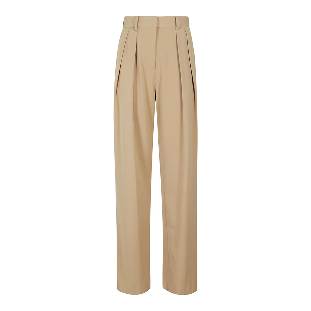 Staud Elegante High-Waist Broek Brown Dames