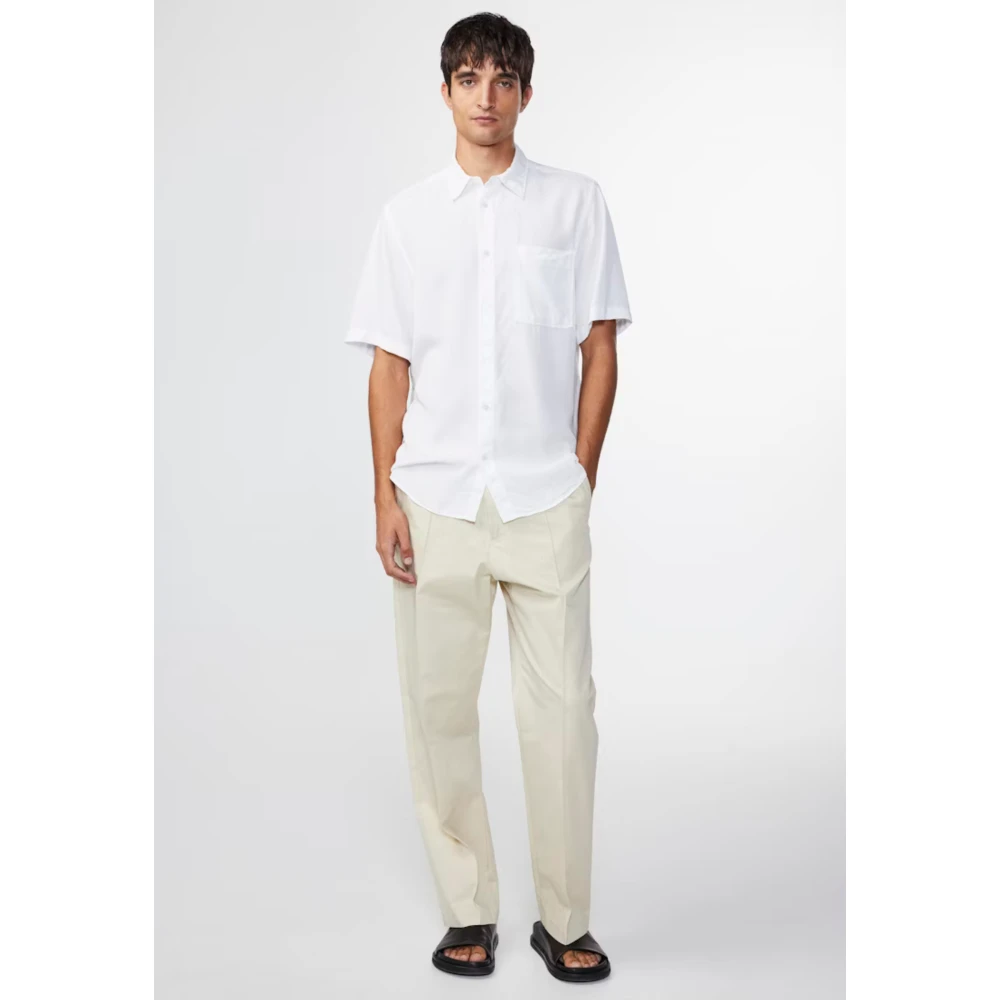 Nn07 Arne SS Korte Mouw Overhemd Off White Beige Heren