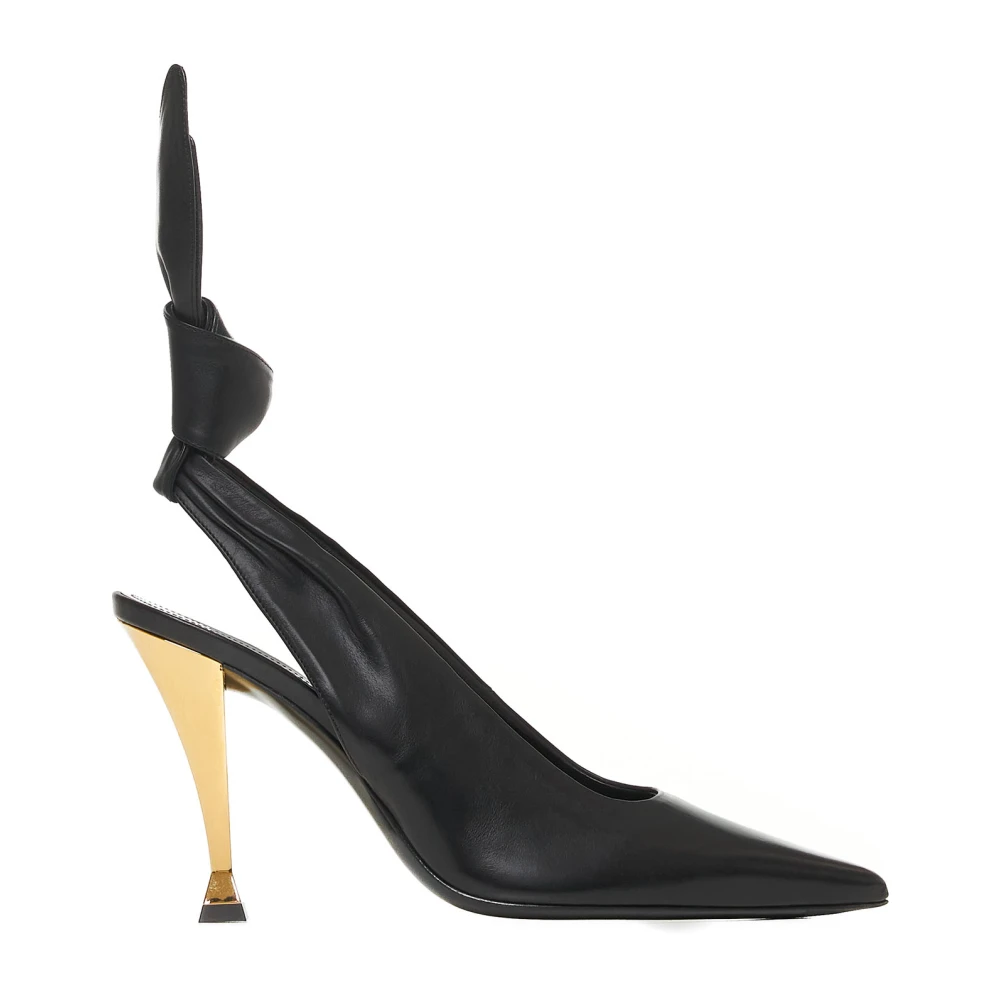 Givenchy Svarta Slingback-pumps med rosett Black, Dam